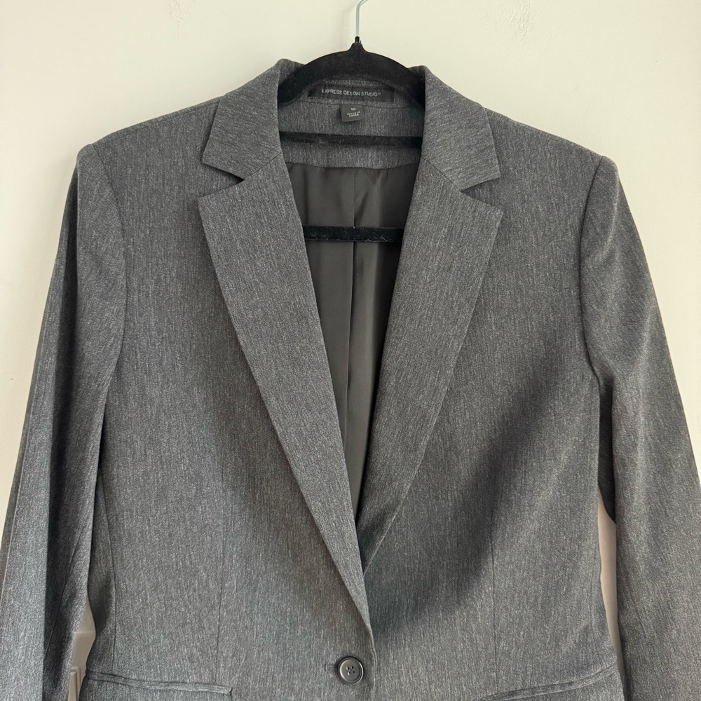 Express Design Studio One Button Blazer Grey Wome… - image 2
